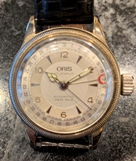 Oris pointer calander automatic skeleton back circa 1984